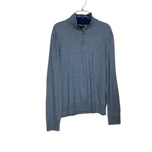 Banana Republic Men’s 1/4 Zip Sweater XL Blue Pima Cotton Cashmere